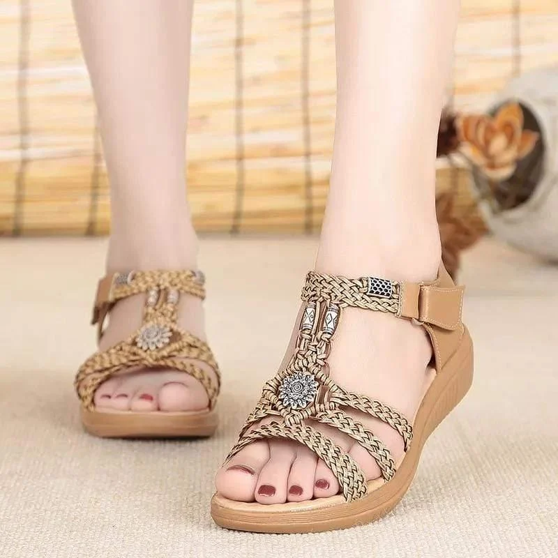 Ethnic Style Wedges Sandals - Glova