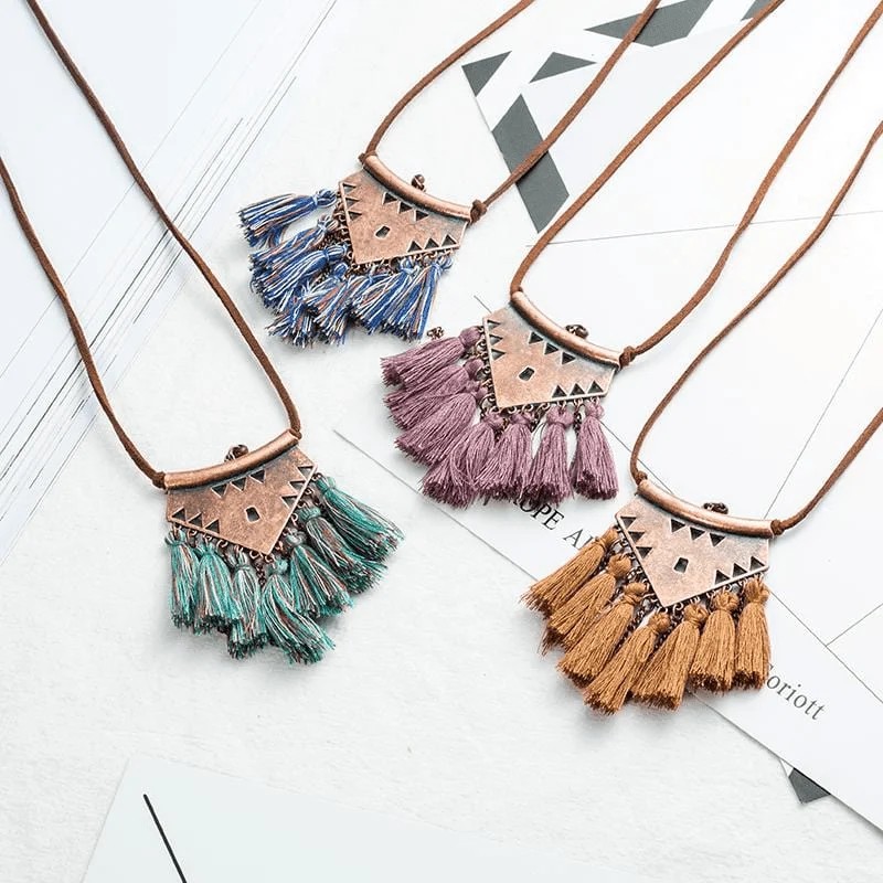 Ethnic Tassel Necklace - Glova