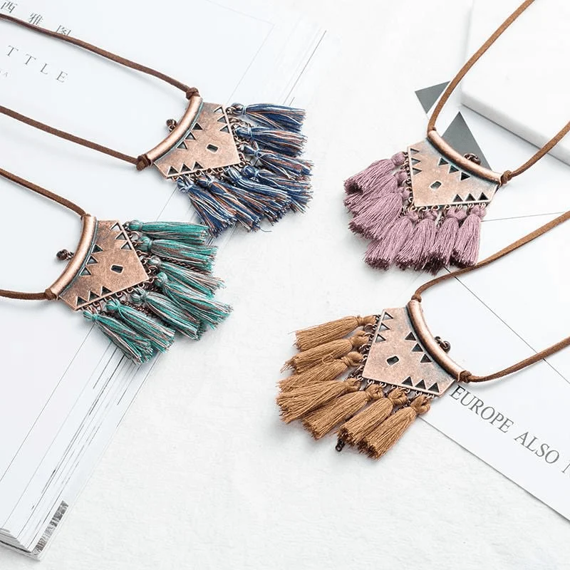 Ethnic Tassel Necklace - Glova