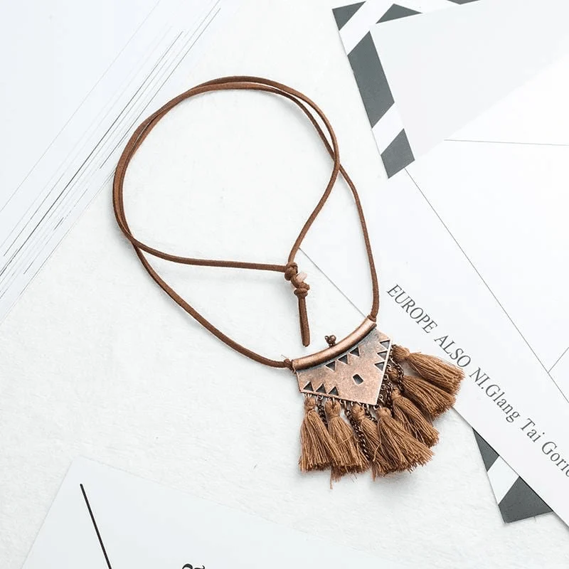 Ethnic Tassel Necklace - Glova