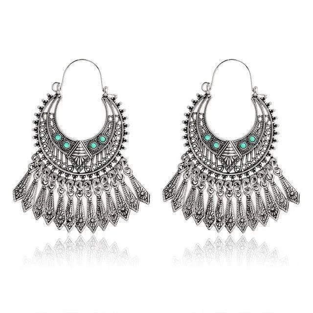 Ethnic Tasseled Drop Earrings - Glova