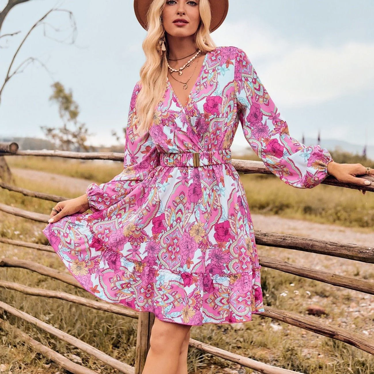 Eudoxia Boho Midi Dress - Glova