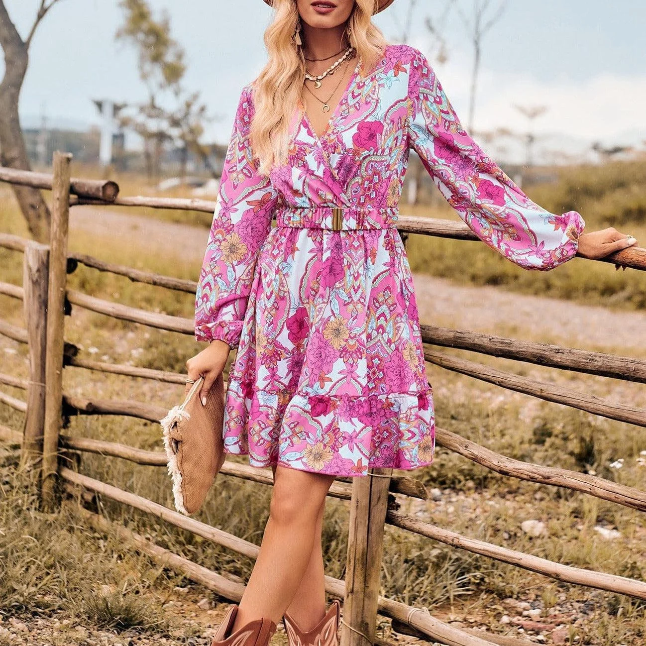 Eudoxia Boho Midi Dress - Glova