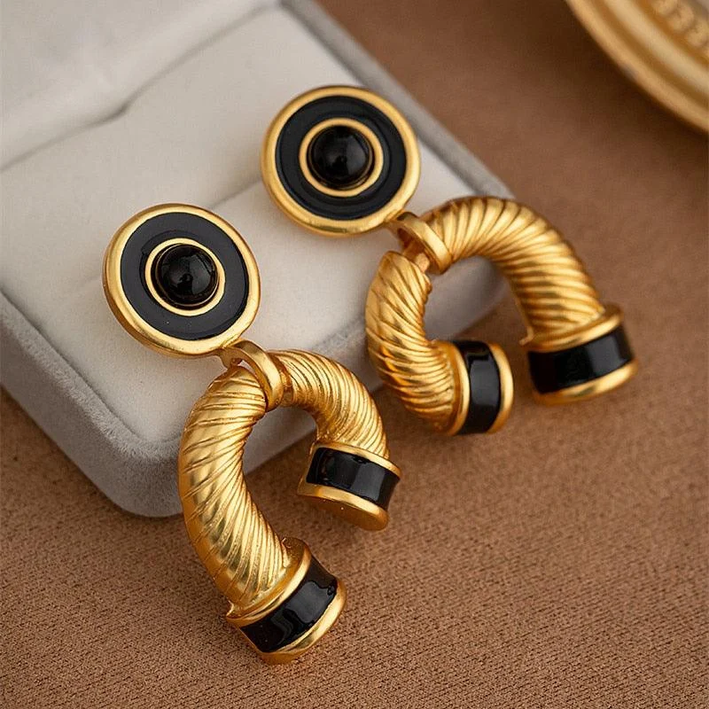 Europa Vintage Geometry Statement Earrings - Glova