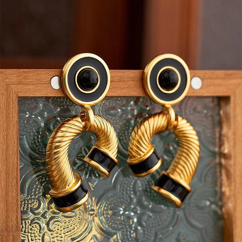 Europa Vintage Geometry Statement Earrings - Glova