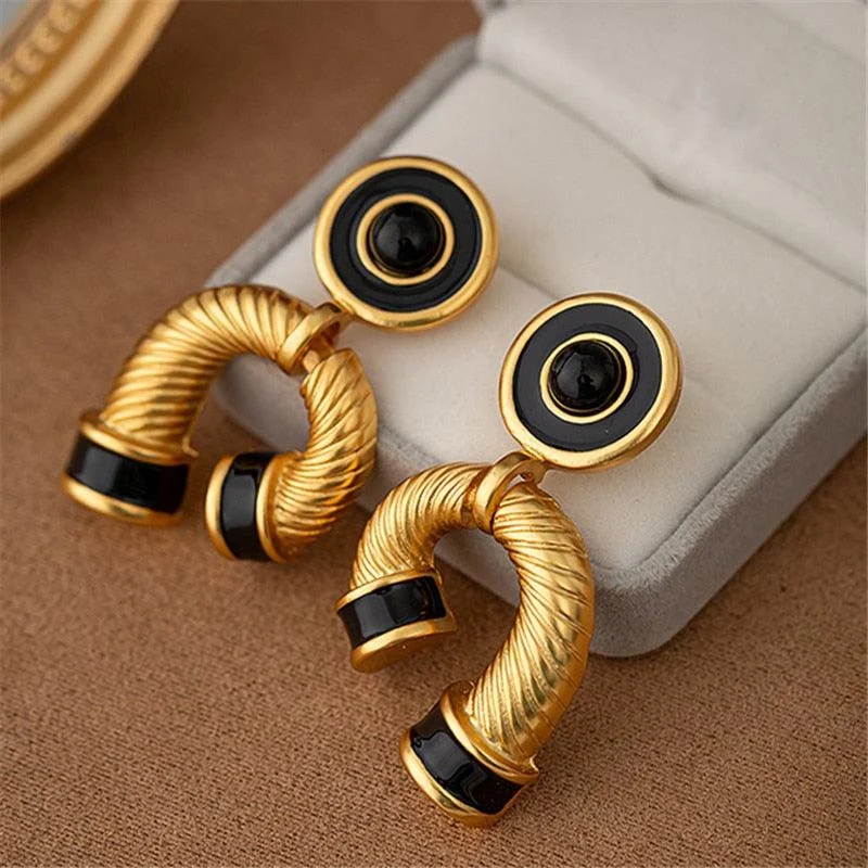 Europa Vintage Geometry Statement Earrings - Glova