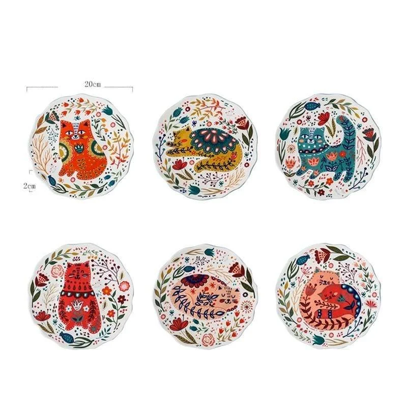 Everybody Wants To Be A Cat Ceramic Plates - Glova