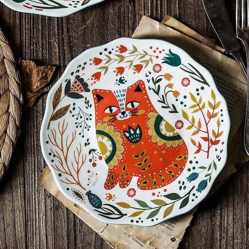 Everybody Wants To Be A Cat Ceramic Plates - Glova