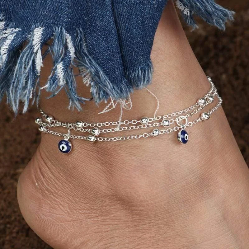 Evil Eye Beads Ankle Bracelet - Glova