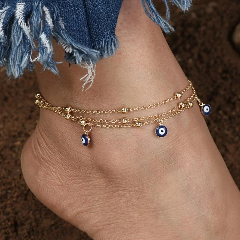 Evil Eye Beads Ankle Bracelet - Glova