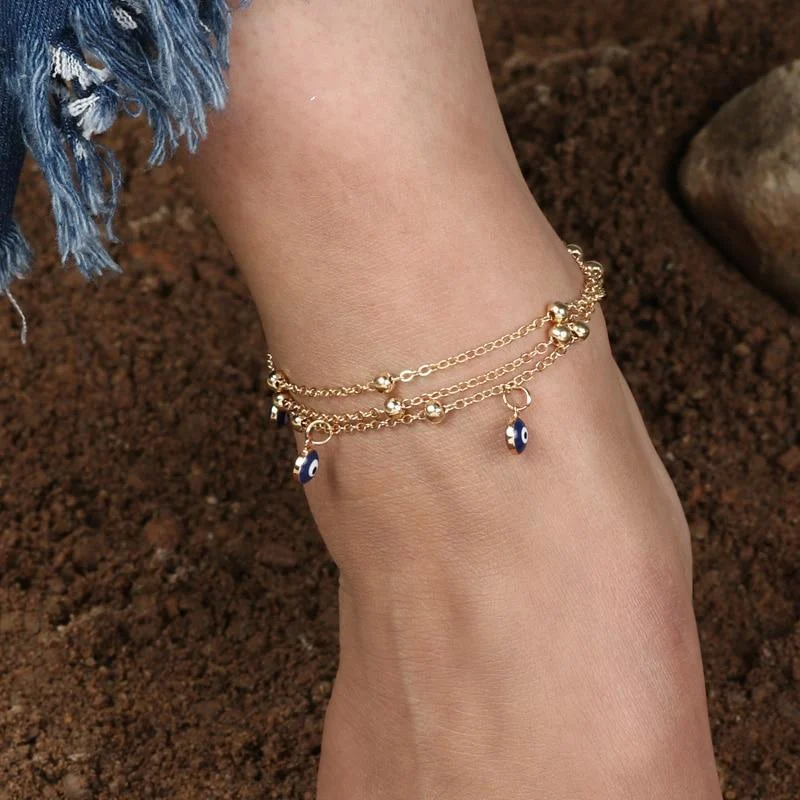 Evil Eye Beads Ankle Bracelet - Glova