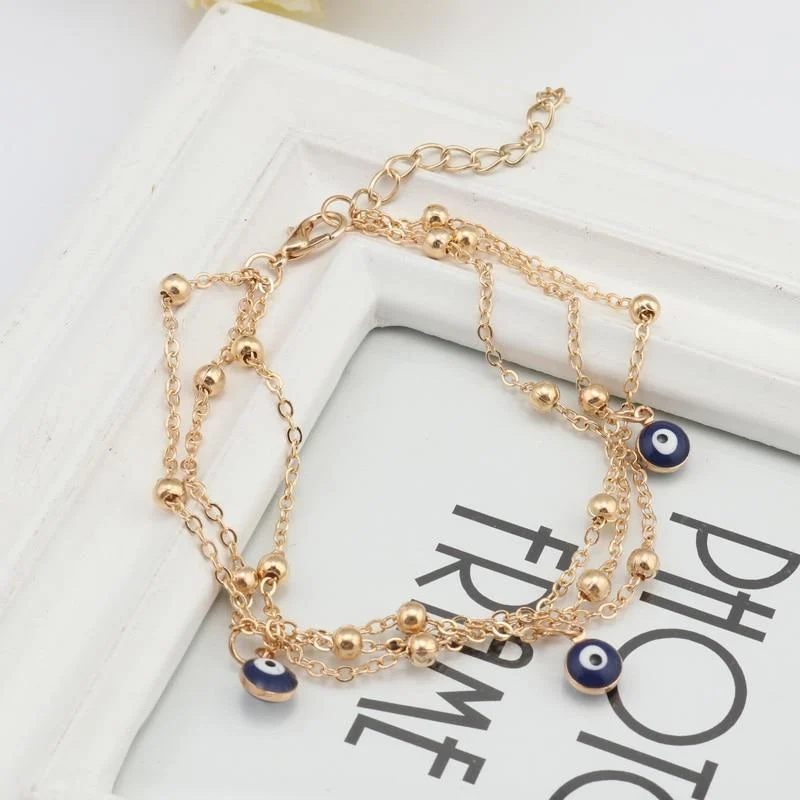 Evil Eye Beads Ankle Bracelet - Glova