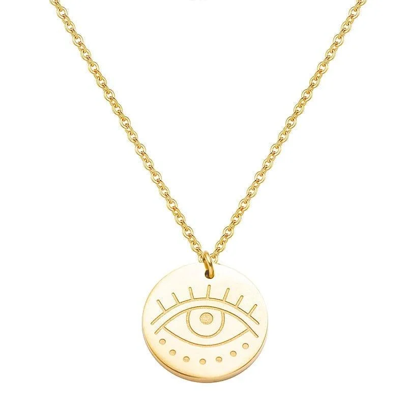 Evil Eye Gold Pendant Necklace - Glova