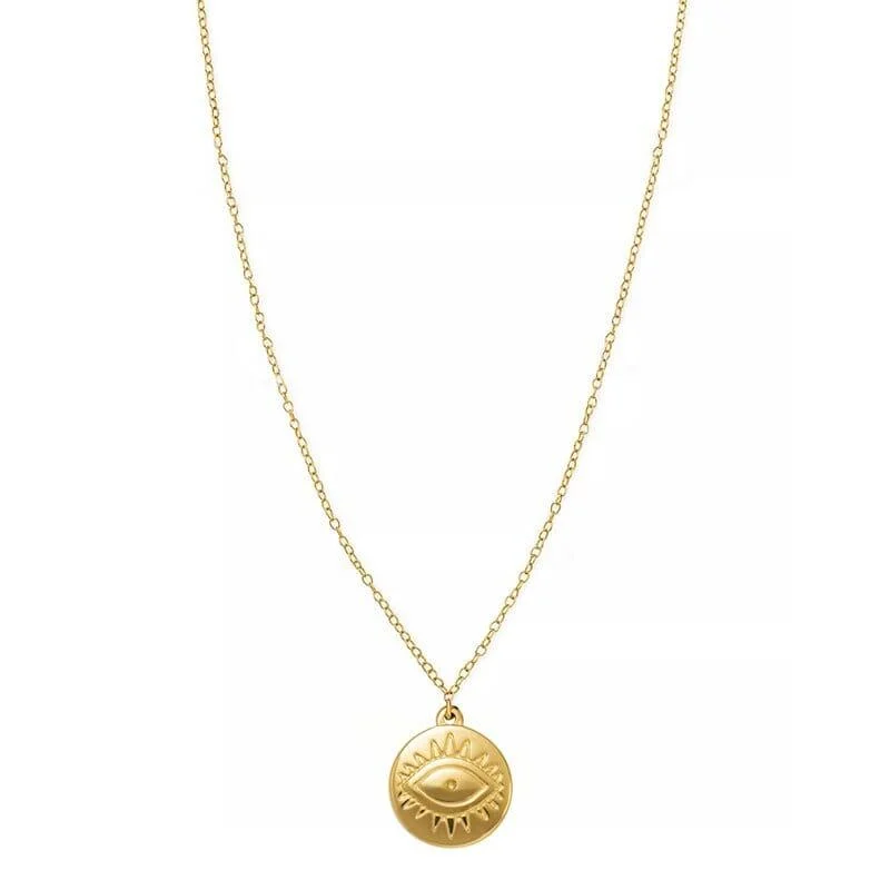 Evil Eye Gold Pendant Necklace - Glova