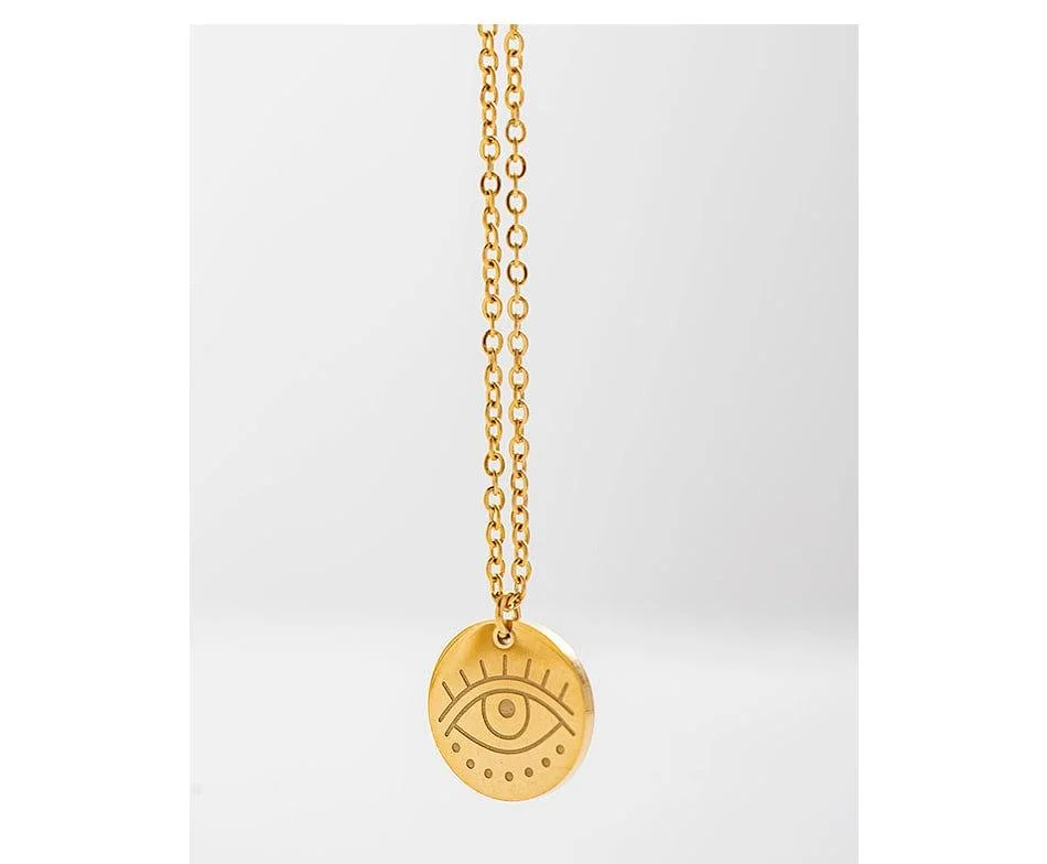 Evil Eye Gold Pendant Necklace - Glova