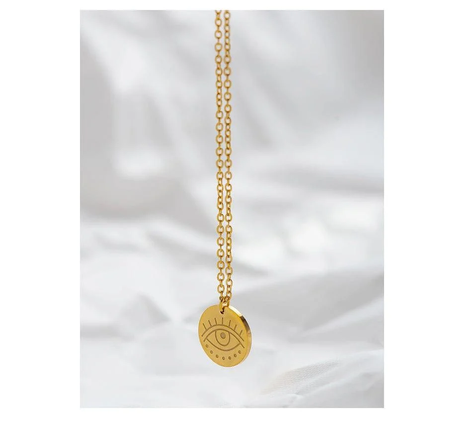 Evil Eye Gold Pendant Necklace - Glova