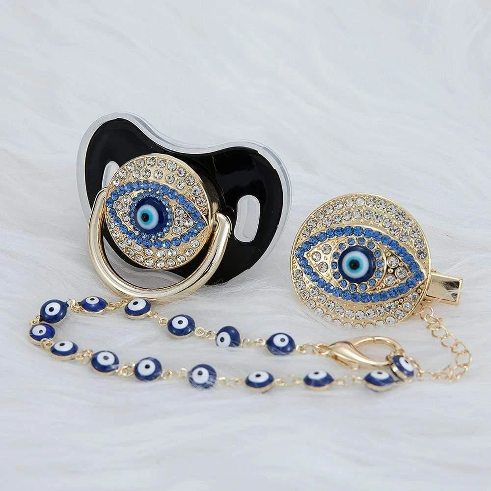 Evil Eye Pacifier and Clip Set - Glova