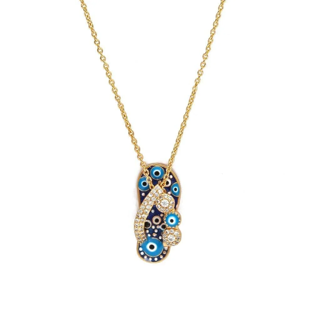 Evil Eye Slipper Necklace - Glova