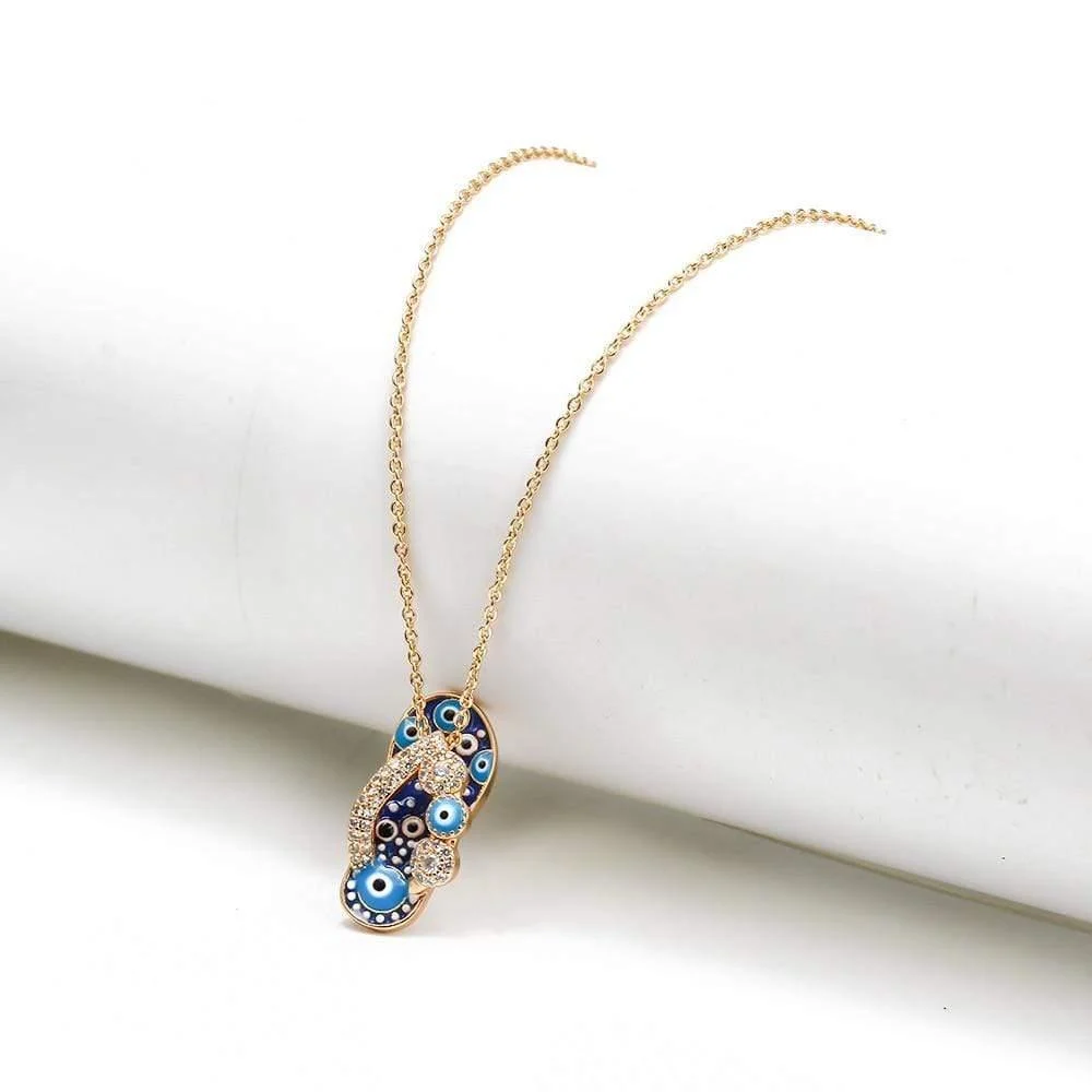 Evil Eye Slipper Necklace - Glova