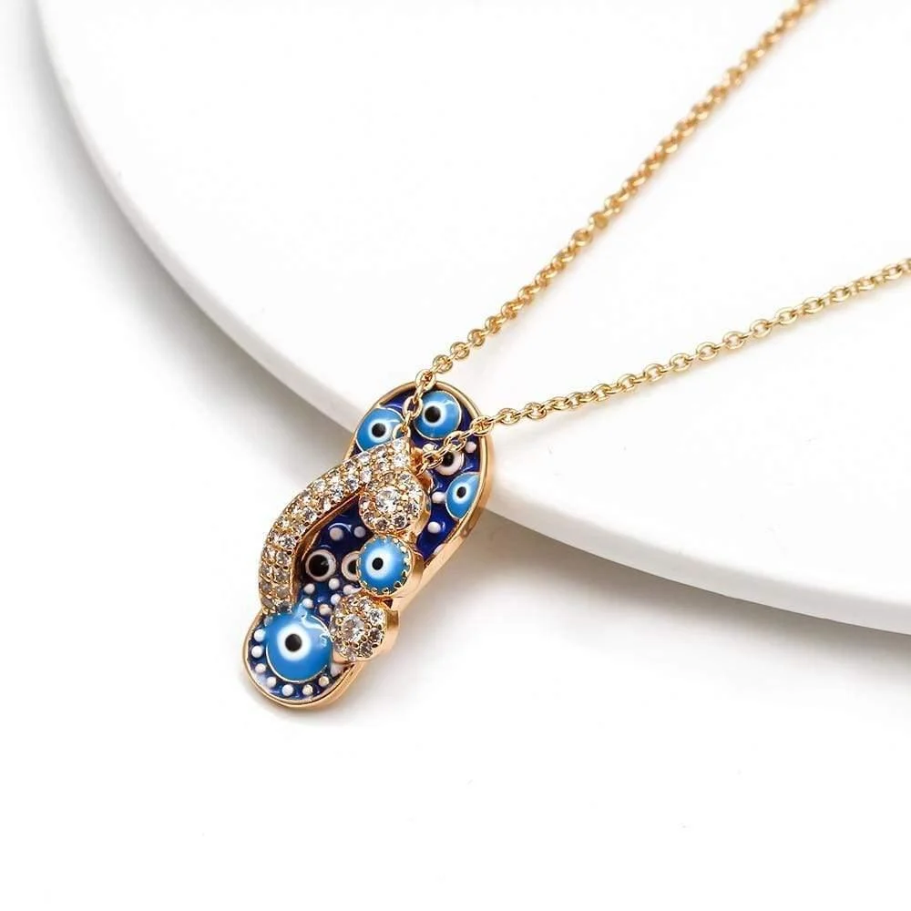 Evil Eye Slipper Necklace - Glova