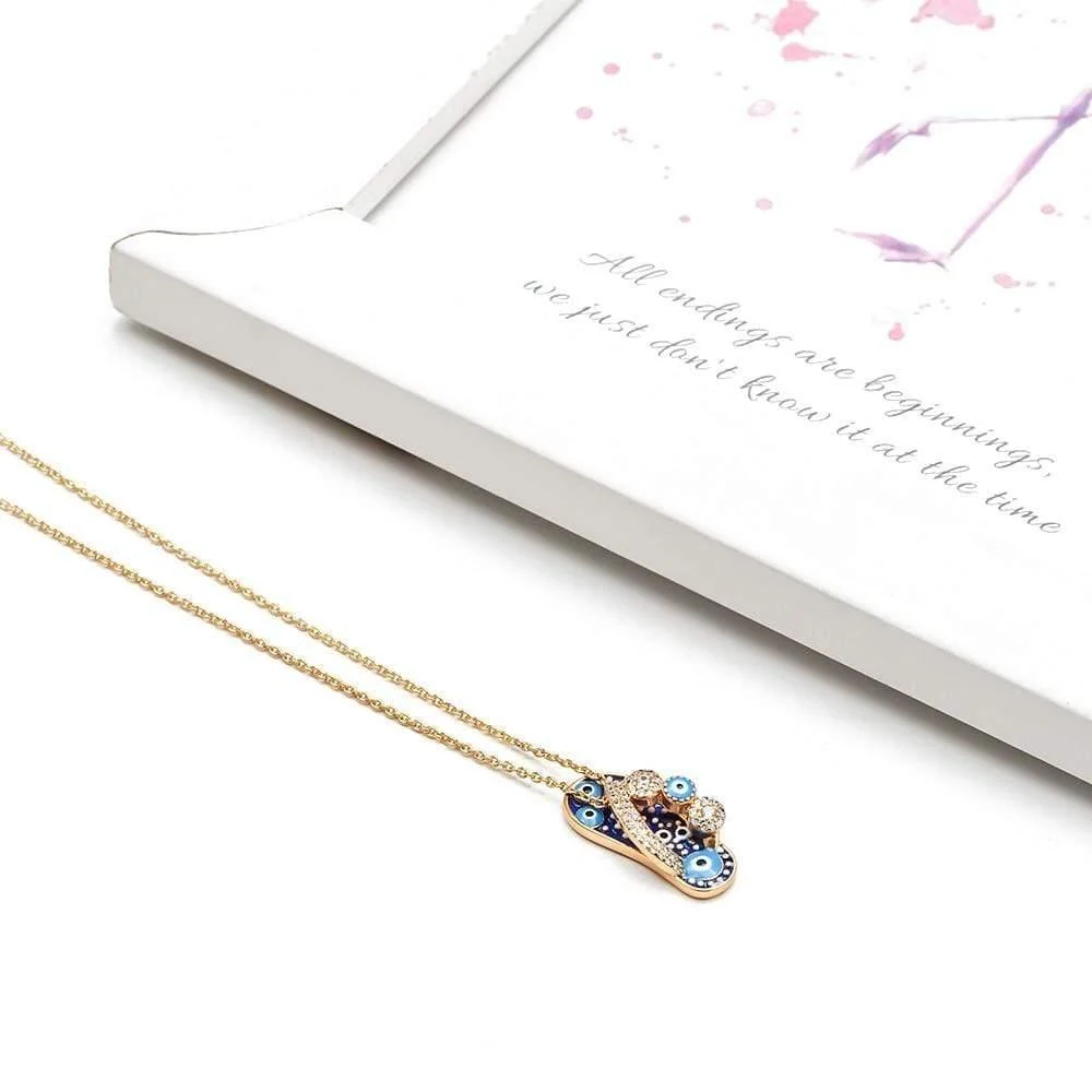 Evil Eye Slipper Necklace - Glova