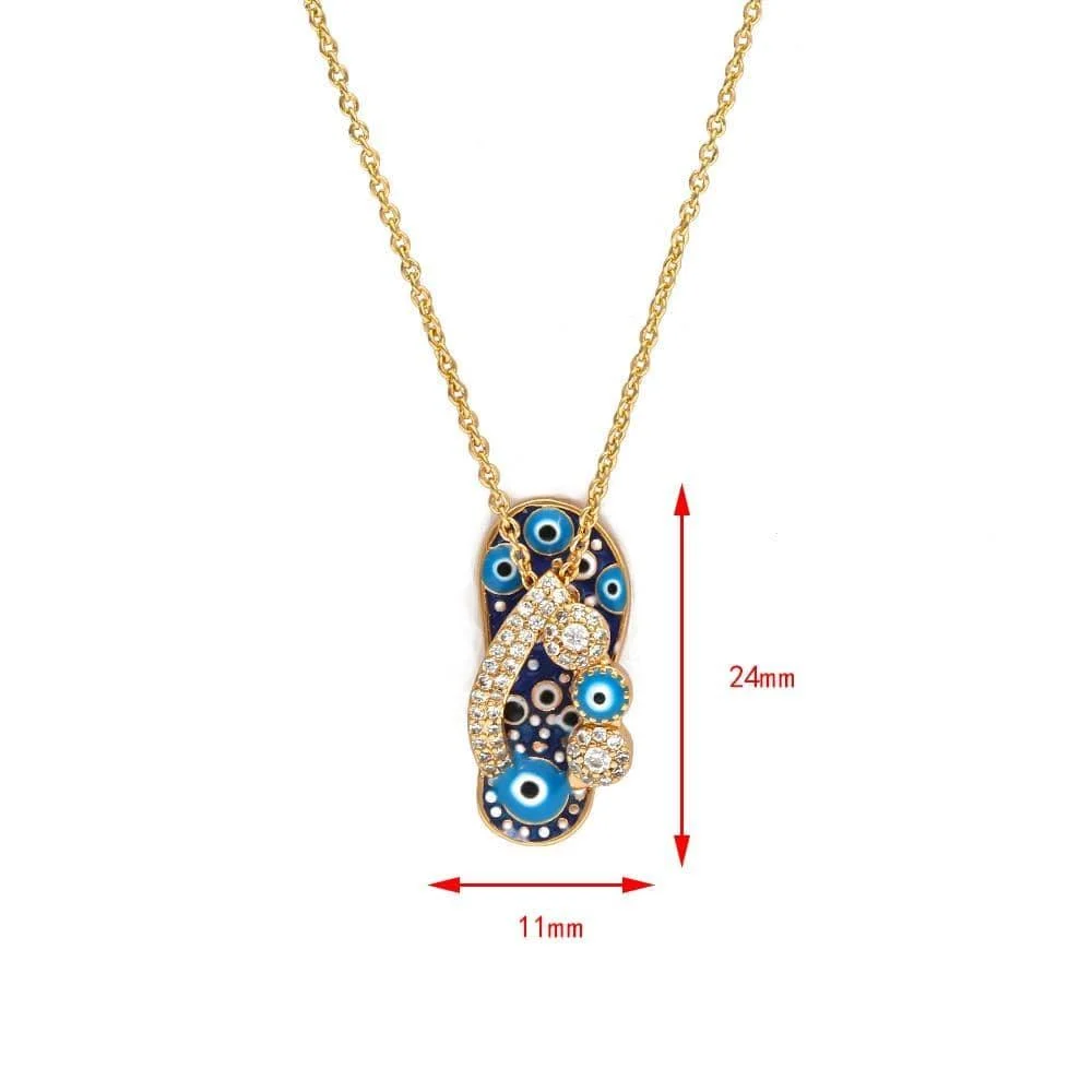 Evil Eye Slipper Necklace - Glova