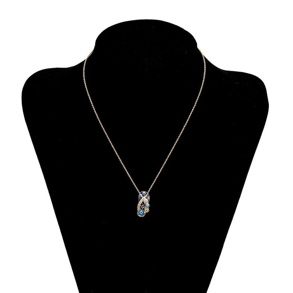 Evil Eye Slipper Necklace - Glova