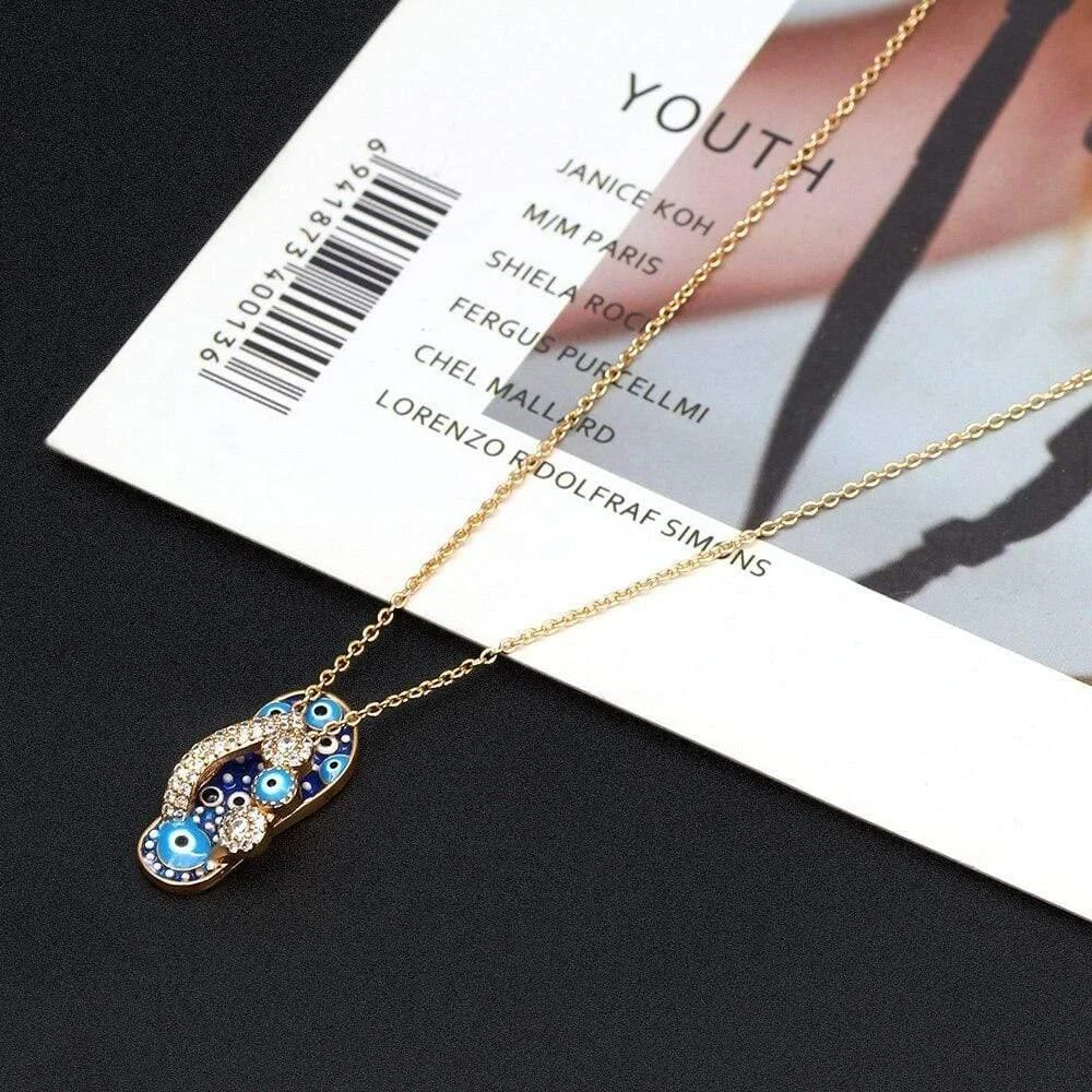 Evil Eye Slipper Necklace - Glova