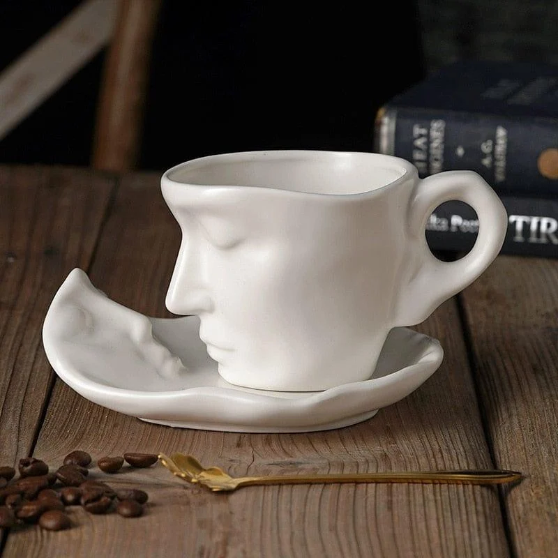 Face Reflection Coffee Cup and Saucer - Glova