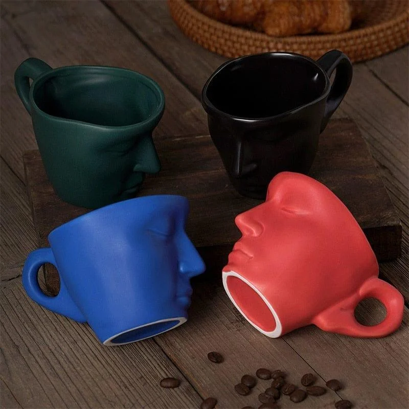 Face Reflection Coffee Cup and Saucer - Glova