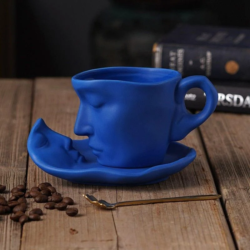 Face Reflection Coffee Cup and Saucer - Glova