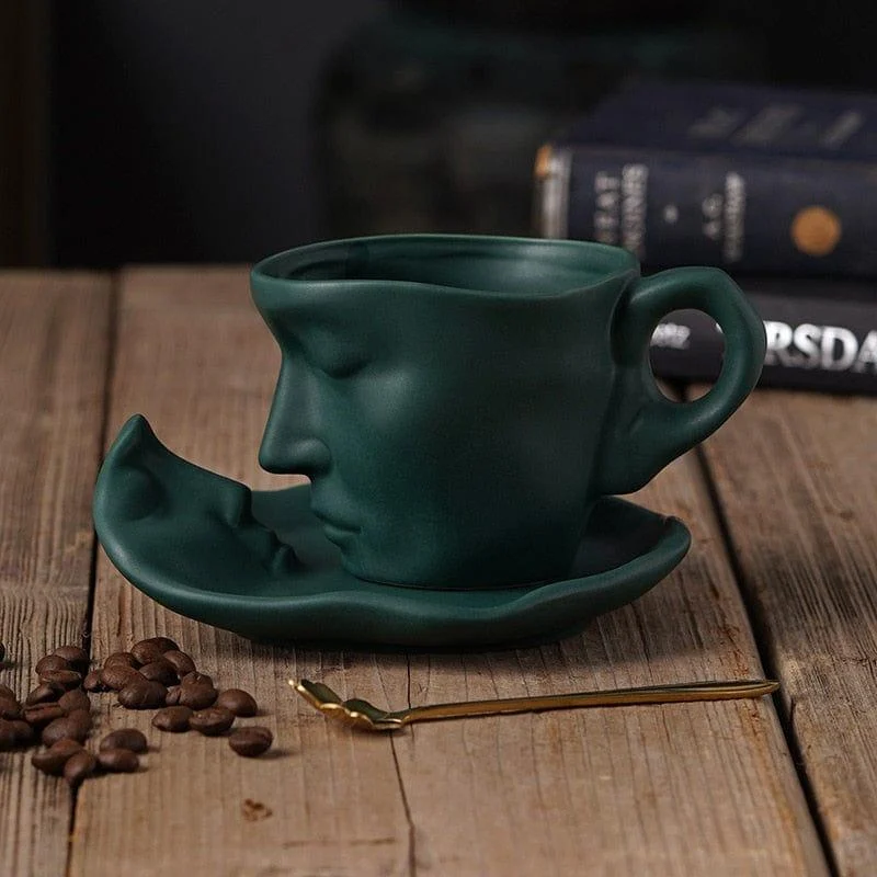 Face Reflection Coffee Cup and Saucer - Glova