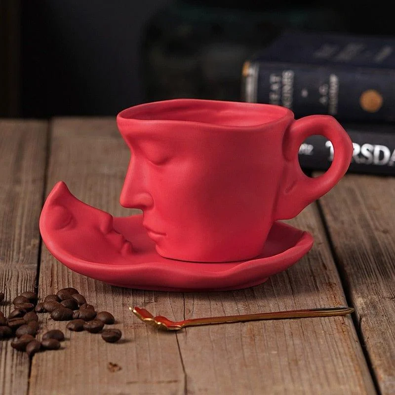 Face Reflection Coffee Cup and Saucer - Glova