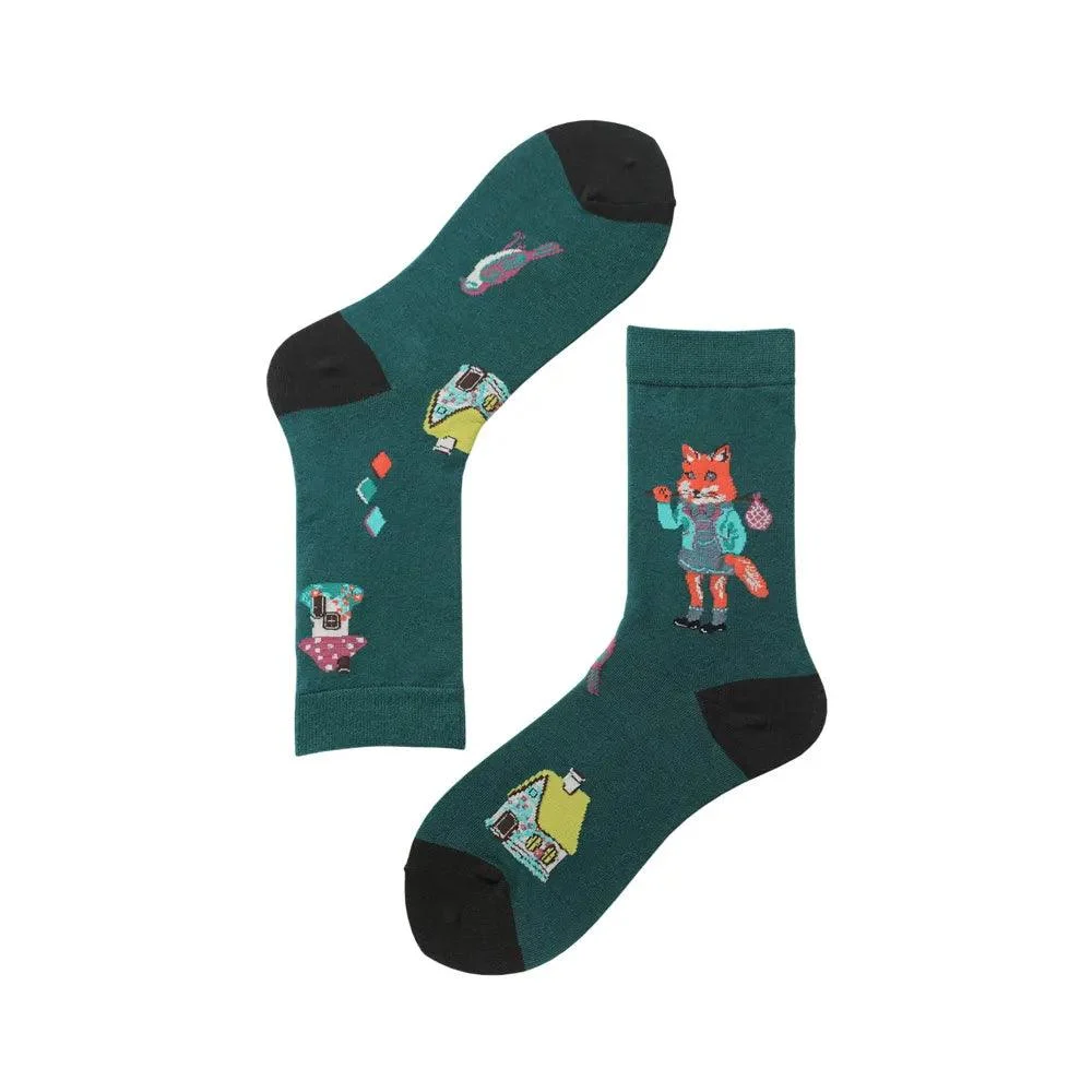 Fairy Tale Animal Prints Socks - Glova