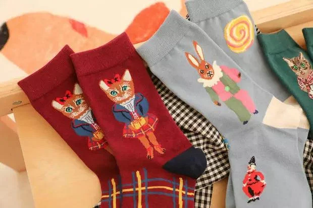 Fairy Tale Animal Prints Socks - Glova