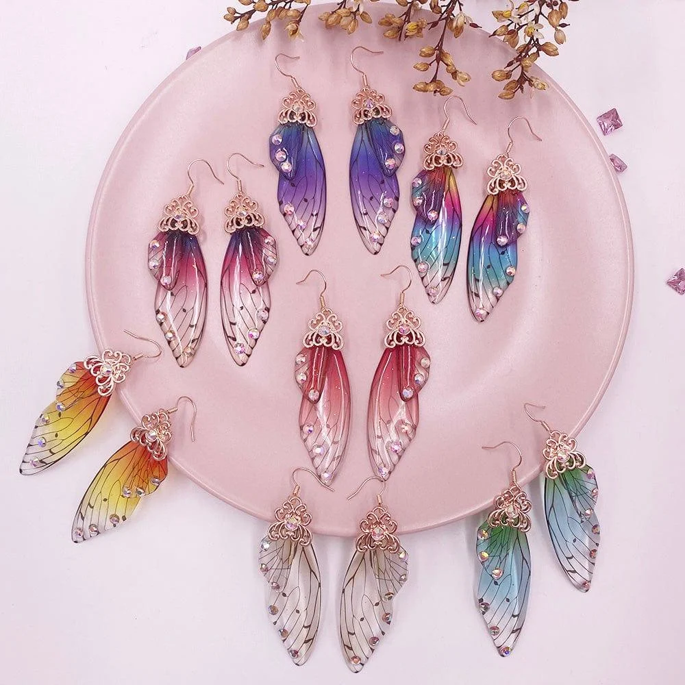 Fairy Wings Earrings Colorful Edition - Glova