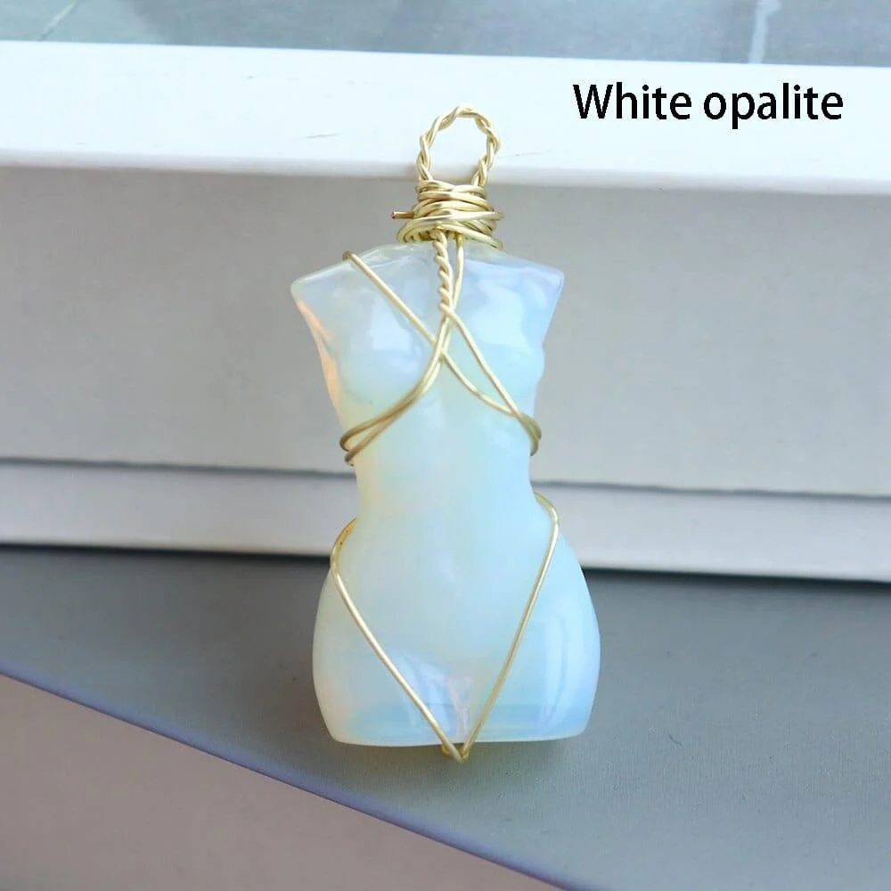 Female Body Crystal Quartz Necklace - Glova