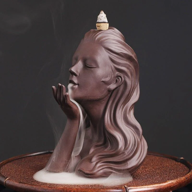 Female Face Backflow Incense Burner - Glova