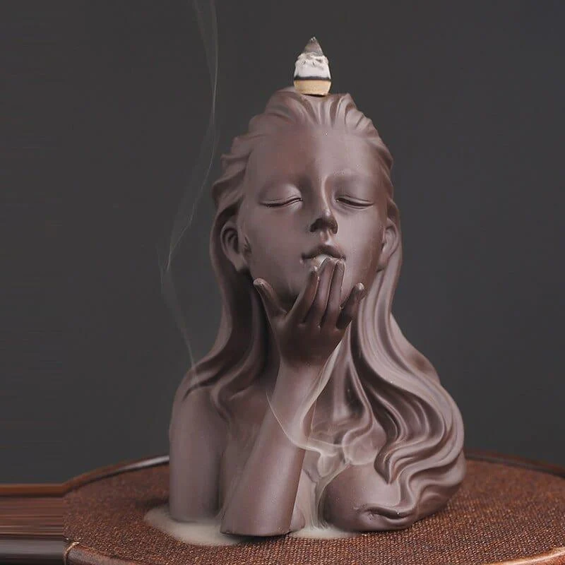 Female Face Backflow Incense Burner - Glova