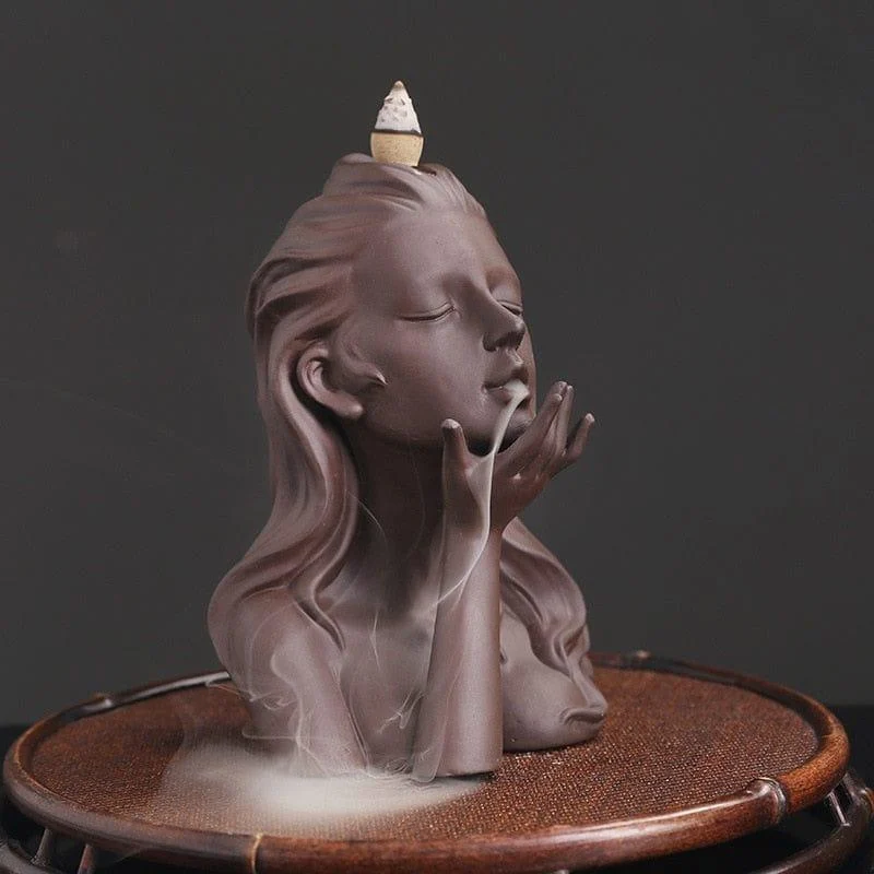 Female Face Backflow Incense Burner - Glova