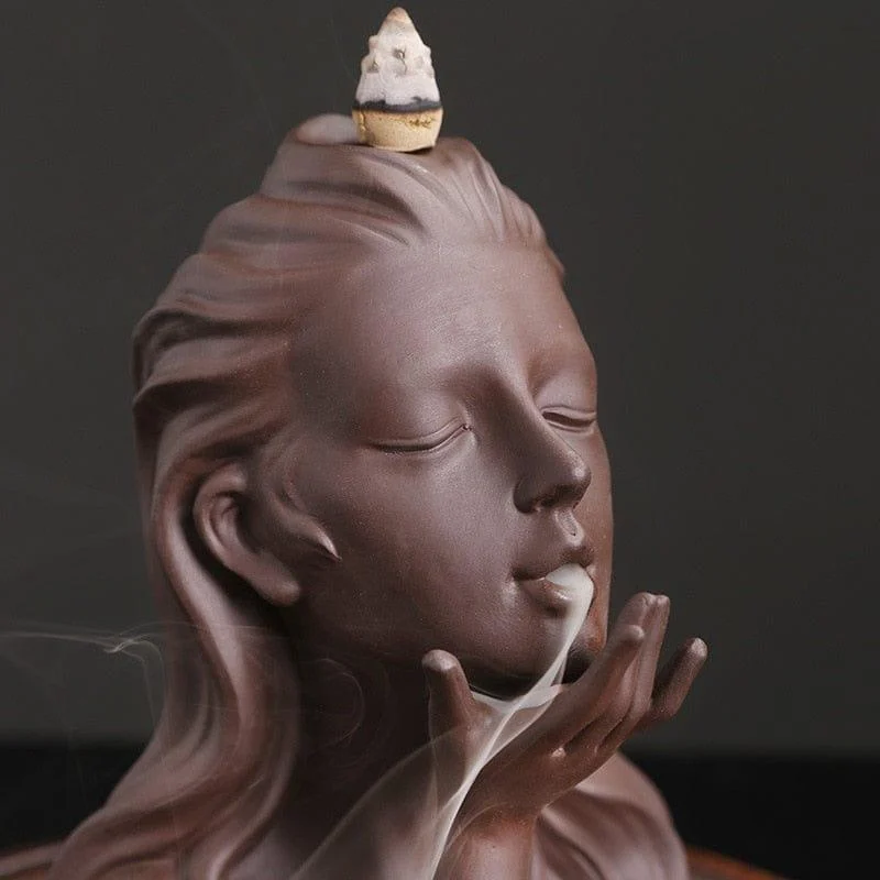 Female Face Backflow Incense Burner - Glova