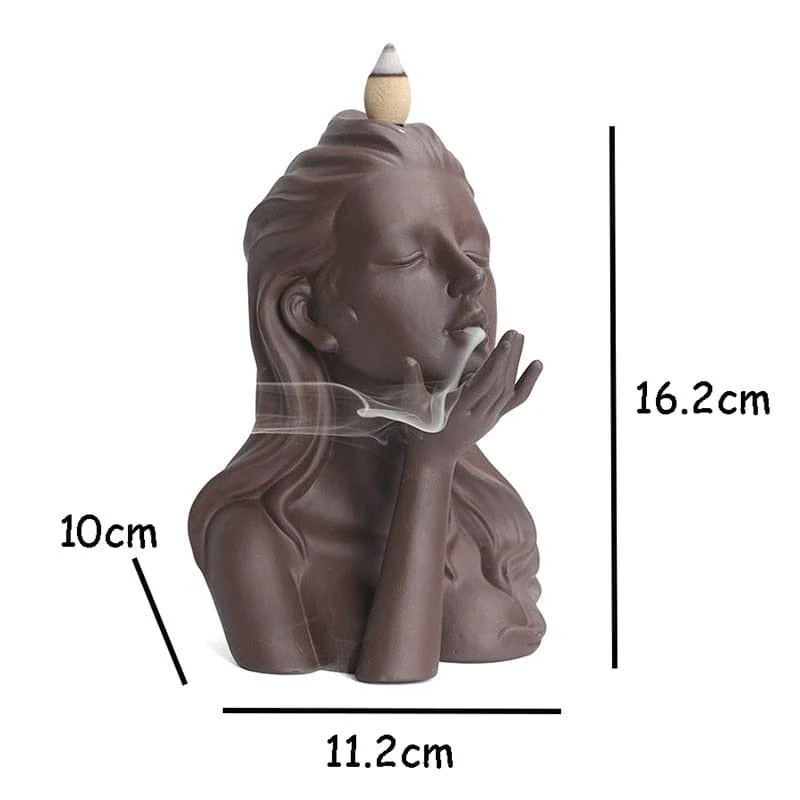 Female Face Backflow Incense Burner - Glova