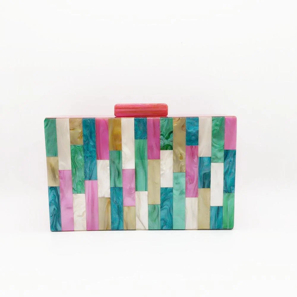 Feria Multi-Color Acrylic Evening Box Clutch - Glova