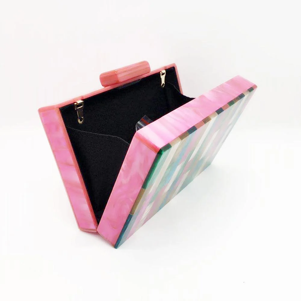 Feria Multi-Color Acrylic Evening Box Clutch - Glova