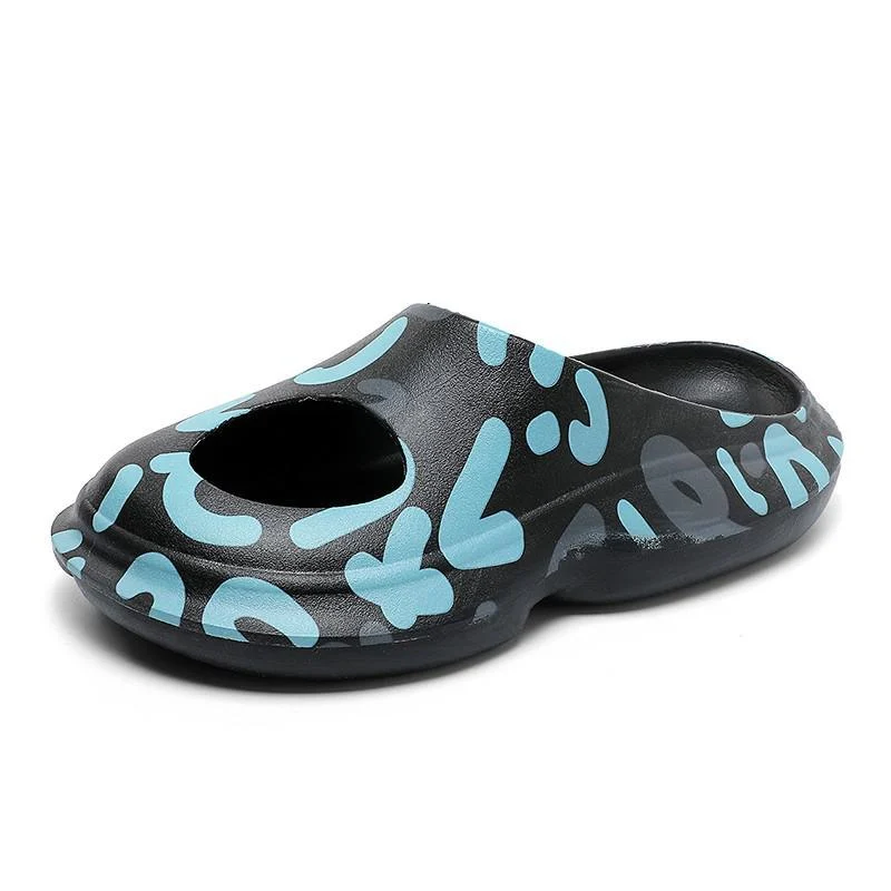 Ferris Printed Peep Top Rubber Moccasin Slippers - 3 Colors - Glova