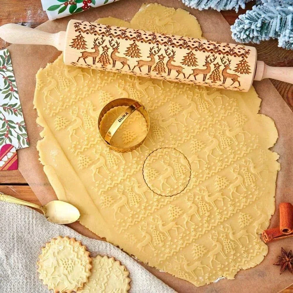 Festive Embossed Rolling Pin - Glova