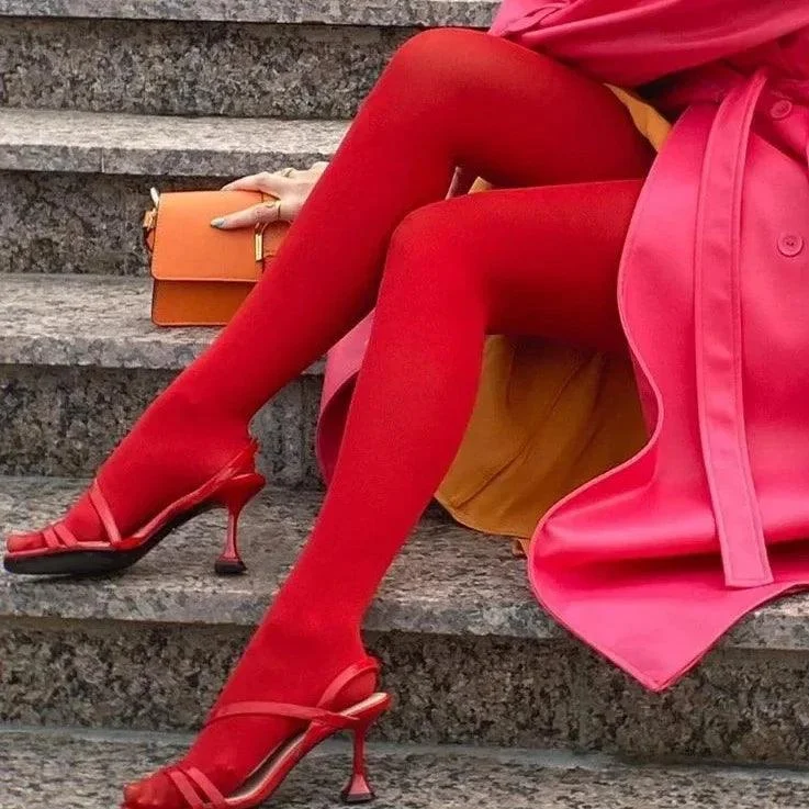 Fire Red Stockings - Sheer or Opaque - Glova