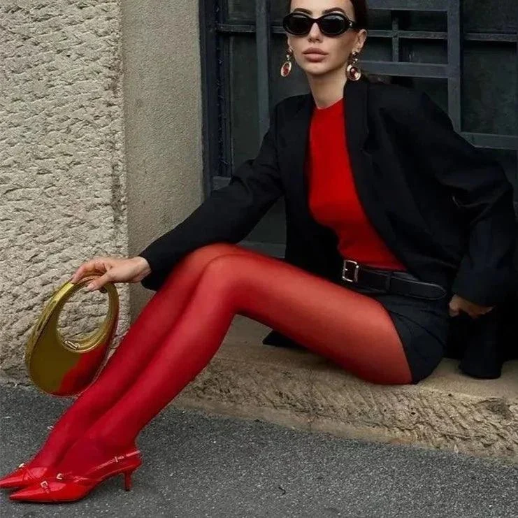 Fire Red Stockings - Sheer or Opaque - Glova