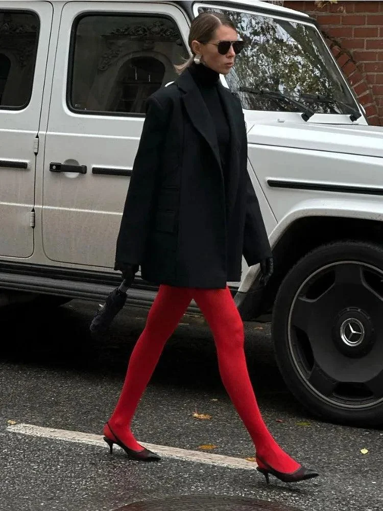 Fire Red Stockings - Sheer or Opaque - Glova