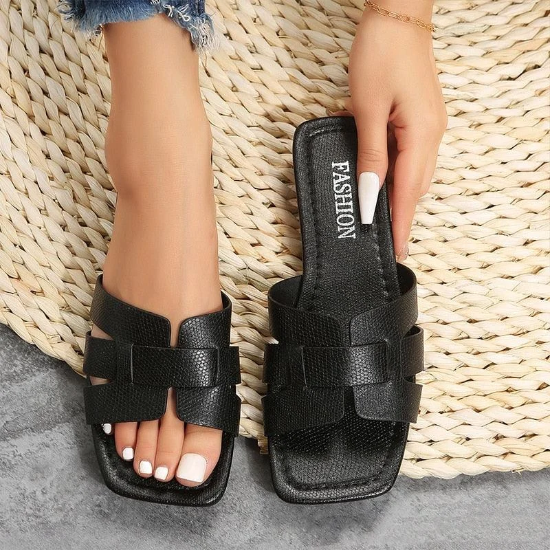 Flat Bottom Non-slip Outdoor Open Toe Slides Shoes - Glova